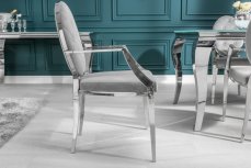 (2887) MODERNO TEMPO luxusní stylová židle s opěrkami šedá