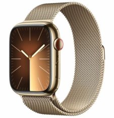 Apple Watch Series 9 GPS+Cellular 45mm Zlaté nerezové telo - Zlatý Milanese Loop remienok / 150-200 mm (MRMU3)