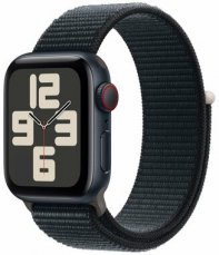 Apple Watch SE (2023) GPS+Cellular 40mm Temně inkoustové hliníkové tělo - Temně inkoustový provlékací řemínek (MRGE3)