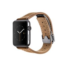 Monowear Leather Band so sponou pre Apple Watch – hnedá, Dark Gray