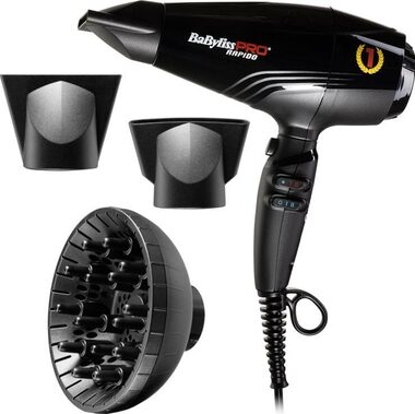 BaByliss BAB7000IE / Profesionální fén na vlasy / 2200W / 12 teplot  rychlostí / Difuzér / 2xkoncentrátor (BAB7000IE)