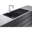 HANSGROHE granitový drez S5110-F45 1050 x 510 mm s odkvapkávacou plochou SilicaTec grafitová čierna, 43330170
