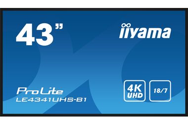 42.5" IIYAMA Prolite LE4341UHS-B1 černá / IPS / 3840 x 2160 / 16:9 / 8ms / 1200:1 / 350cd / repro / VGA / HDMI (LE4341UHS-B1)