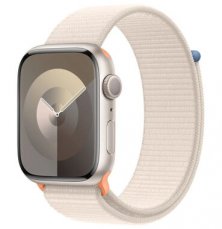Apple Watch Series 9 GPS 45mm Hviezdne biely hliníkové telo - Hviezdne biely prevliekací remienok / 140-245 mm (MR983)