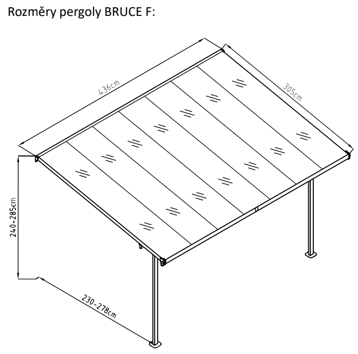 BRUCE F pergola ROJAPLAST Průhledná