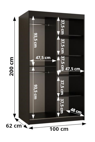 Šatní skříň Abi T1 Premium Barva korpusu: Bílá + zlatá, Rozměr: 100 cm