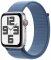 Apple Watch SE (2023) GPS+Cellular 44mm Strieborné hliníkové telo - Ľadovo modrý prevliekací remienok / 140-245 mm (MRHM3)
