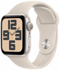 Apple Watch SE (2023) GPS 40mm Hvězdně bílé hliníkové tělo - Hvězdně bílý sportovní řemínek M/L / 150-200 mm (MR9V3)