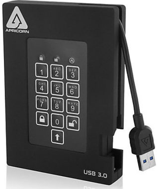 Apricorn Aegis Padlock Fortress 1TB černá / Externí HDD / 2.5" / šifrování / USB 3.0 (A25-3PL256-1000F)