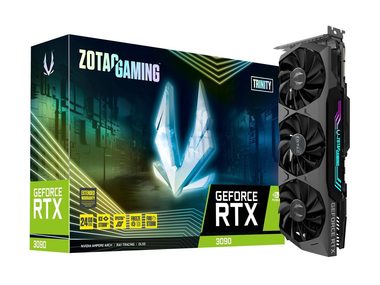 ZOTAC GAMING GeForce RTX 3090 Trinity / --MHz / 24GB GDDR6X / 384bit / 2x HDMI + 3x DP / 320W (8+8) (ZT-A30900D-10P)