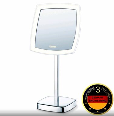 BEURER BS 99 strieborná / kozmetické zrkadlo / 5x zväčšenie / 3x AA batérie / LED svetlo / 16 x 16 (BEU-BS99)