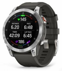 Garmin epix Glass stříbrno-šedá / Chytré hodinky / GPS / 1.3" / mapy / BT / WiFi / NFC (010-02582-01)