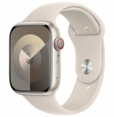 Apple Watch Series 9 GPS+Cellular 45mm Hviezdne biele hliníkové telo - Hviezdne biely športový remienok M/L / 160-210 mm (MRM93)
