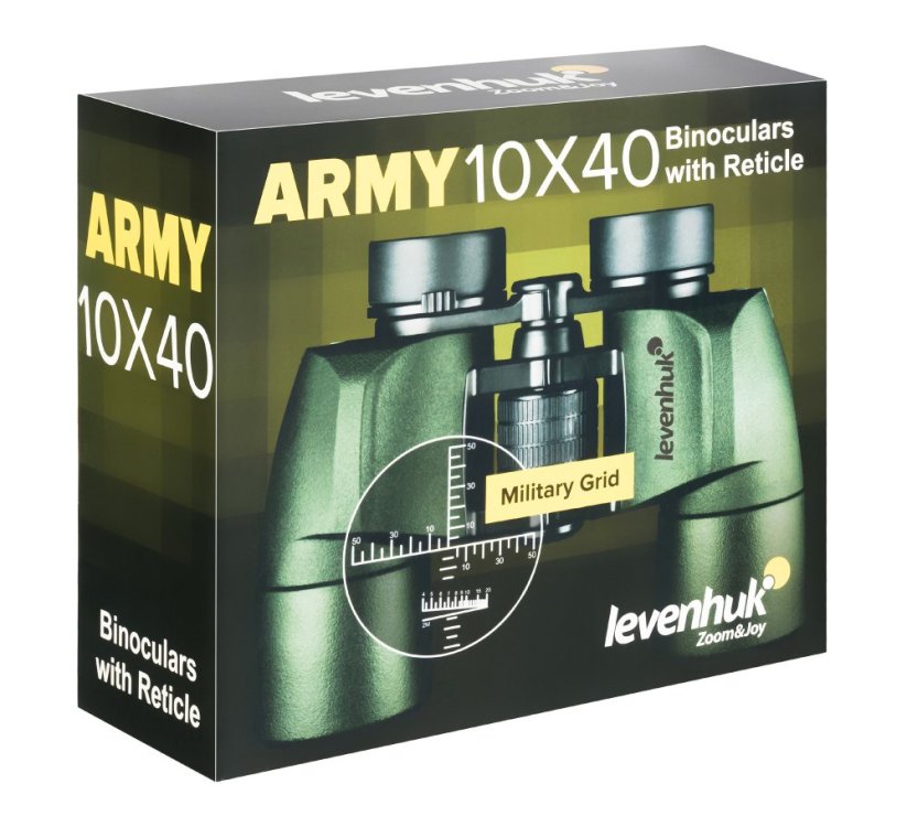 Binokulárny ďalekohľad so zameriavačom a diaľkomerom Levenhuk Army 10x40