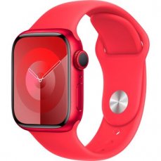 Apple Watch Series 9 GPS 41mm (PRODUCT) RED hliníkové tělo - Červený sportovní řemínek S/M / 130-180 mm (MRXG3)
