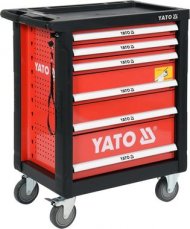 YATO Skrinka dielenská pojazdná s náradím (185ks) 6 zásuviek / Rozmery 975 x 770 x 470 mm (YT-55307)