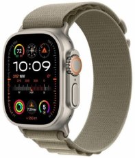 Apple Watch Ultra 2 GPS+Cellular 49mm Titanové telo - Olivový remienok Alpský ťah (S) / 130-160mm (MREX3F)