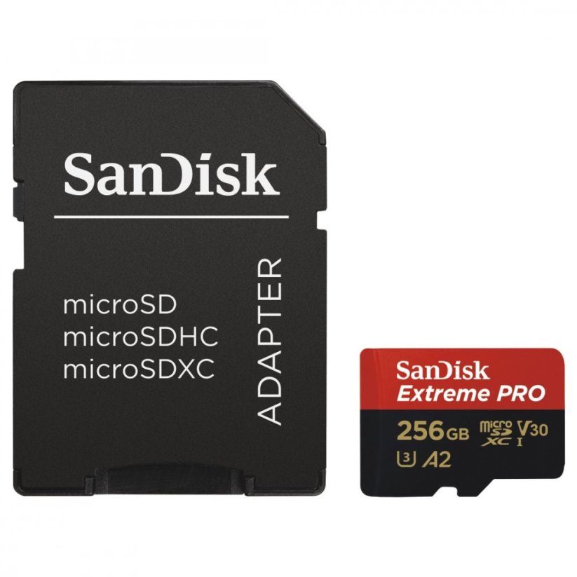SanDisk Extreme Pro microSDXC 256 GB (200 MB/s A2 C10 V30 UHS-I U3) (SDSQXCD-256G-GN6MA)