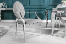 (2887) MODERNO TEMPO luxusní stylová židle s opěrkami šedá