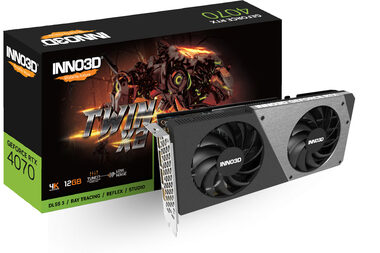 INNO3D GEFORCE RTX 4070 TWIN X2 / 2475 MHz / 12GB GDDR6X / 192bit / 1x HDMI+3x DP / 200W (8) (N40702-126X-185252N)