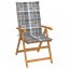 Skládací zahradní židle 4 ks s poduškami Dekorhome Tmavě zelená