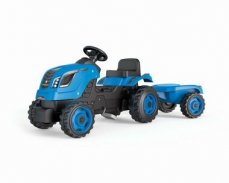 Smoby Šlapací traktor Farmer XL s vozíkem modrá / od 3 let (SM 710129)