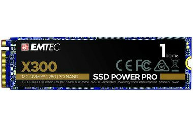 EMTEC Power Pro X300 1TB / M.2 / NVMe / 3D TLC / R: 2500MBps / W: 2000MBps / MTBF 2mh / 5y (ECSSD1TX300)