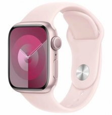 Apple Watch Series 9 GPS 41mm Růžové hliníkové tělo - Světle růžový sportovní řemínek M/L / 150-200 mm (MR943)