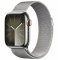 Apple Watch Series 9 GPS+Cellular 41mm Strieborné antikorové telo - Strieborný Milanese Loop remienok / 130–180 mm (MRJ43)