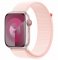 Apple Watch Series 9 GPS+Cellular 45mm růžové hliníkové tělo / růžový provlékací sportovní řemínek (MRMM3)