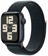 Apple Watch SE (2023) GPS 40mm Temně inkoustové hliníkové tělo - Temně inkoustový provlékací řemínek / 130–200 mm (MRE03)