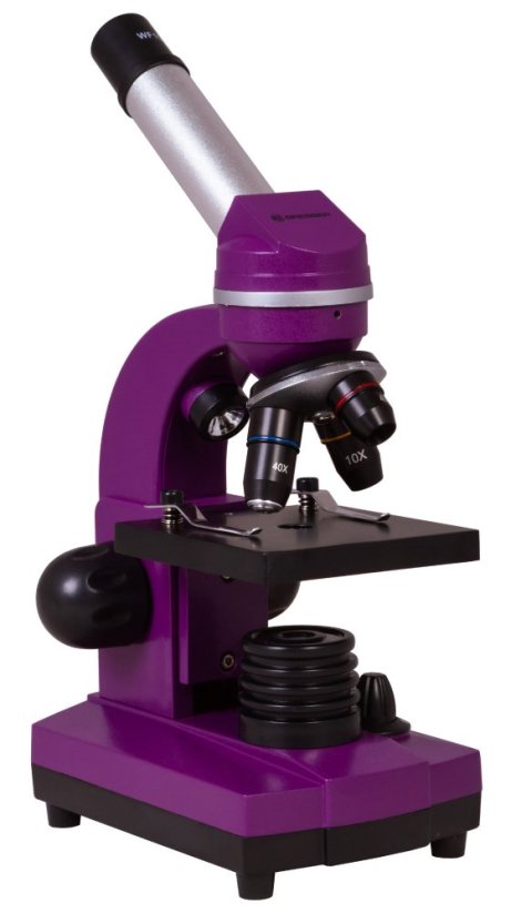 Školský mikroskop Bresser Junior Biolux SEL 40-1600x, fialový