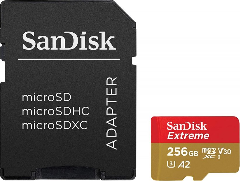 SanDisk Extreme microSDXC 256 GB (190 MB/s A2 C10 V30 UHS-I U3) (SDSQXAV-256G-GN6MA)