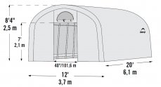 Fóliovník SHELTERLOGIC 3,7x6,1 m PE Dekorhome