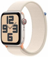 Apple Watch SE (2023) GPS+Cellular 44mm Hvězdně bílé hliníkové tělo - Hvězdně bílý provlékací řemínek / 140–245 mm (MRH23)