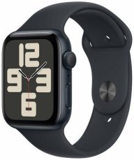 Apple Watch SE (2023) GPS 44mm Temně inkoustové hliníkové tělo - Temně inkoustový sportovní řemínek S/M (MRE73)