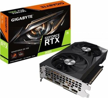 GIGABYTE RTX 3060 WINDFORCE OC / 1792MHz / 12GB GDDR6 / 192-bit / 2x HDMI+2x DP / (8) (GV-N3060WF2OC-12GD)