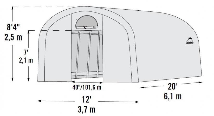 Náhradní plachta pro fóliovník SHELTERLOGIC 3,7x6,1 m PE Dekorhome