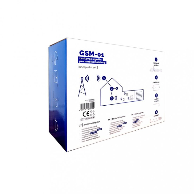 TESLA GSM‒01 - sada zesilovač/opakovač GSM signálu (900 MHz)
