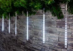 Magichome vianoce Svetelná reťaz do zásuvky MagicHome Icicle, 720 LED studená biela, 24 cencúľov, vodopádový efekt, IP44, exteriér, L-7,50 x 0,30 m