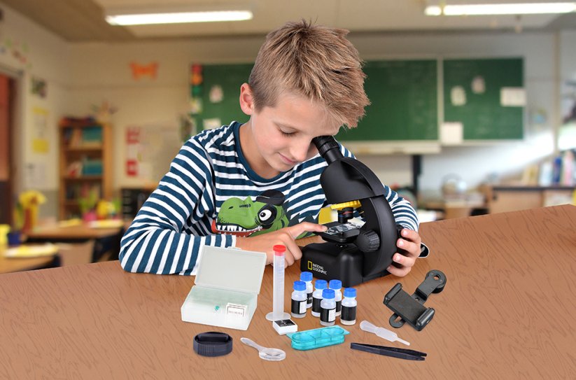 Detský mikroskop Bresser National Geographic 40-640x s adaptérom na chytrý telefón