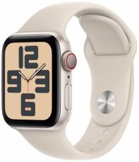 Apple Watch SE (2023) GPS+Cellular 40mm Hvězdně bílé hliníkové tělo - Hvězdně bílý sportovní řemínek M/L / 150-200 mm (MRG13)