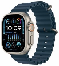 Apple Watch Ultra 2 GPS+Cellular 49mm Titanové tělo - Modrý oceánský řemínek / 130–200 mm (MREG3F)