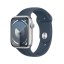 Apple Watch Series 9 GPS 45mm Silver Aluminium Case with Storm Blue Sport Band - M/L