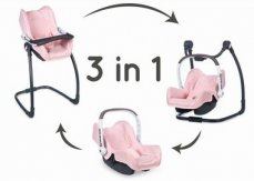 Smoby Maxi-Cosi 3v1 Autosedačka a židlička pro panenky růžová / od 3 let (SM 240235)