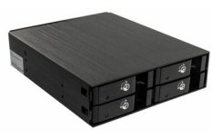 SilverStone FS204B 5.25" hot swap rámeček pro 4x 2.5" HDD/SSD černá / SATA  SAS / 2x 40mm (SST-FS204B)