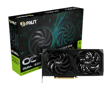 PALIT RTX 4060 Ti Dual OC / 2310 - 2685 MHz / 8GB GDDR6 / 128bit / 1x HDMI + 3x DP / 160W (8) (NE6406TT19P1-1060)