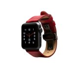 Monowear Saffiano Leather Band pro Apple Watch – červená, Dark Gray, 42 – 44 mm