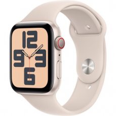 Apple Watch SE (2023) GPS+Cellular 44mm Hvězdně bílé hliníkové tělo - Hvězdně bílý sportovní řemínek M/L / 160-210 mm (MRGX3)