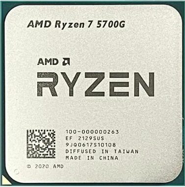 AMD RYZEN 7 5700G @ 3.8GHz - TRAY / Turbo 4.6GHz / 8C16T / L1 512KB L2 4MB L3 16MB / AM4 / RX Vega / 65W (100-000000263)